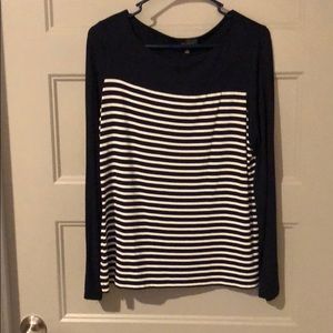 Blue Long Sleeve Striped Tee